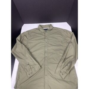 ExOfficio Men's Shirt Long Sleeve Outdoors Mesh-lined Vented Green Size L EUC